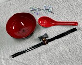 Custom Japanese Miso Soup Bowl Set: Engraved Spoon & Chopsticks thumbnail 7