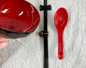 Custom Japanese Miso Soup Bowl Set: Engraved Spoon & Chopsticks thumbnail 4