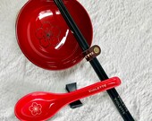 Custom Japanese Miso Soup Bowl Set: Engraved Spoon & Chopsticks thumbnail 3
