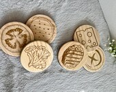 Burger Coaster Set of 6 pcs, Wooden Top Felt Colorful Bottom, Unique Table Decor thumbnail 3