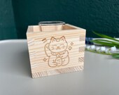 Personalized Wooden Sake Box & Glass Cup Set: Engraved Japanese Gift thumbnail 9
