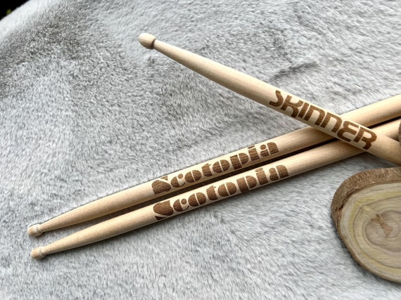 Personalized Maple Drumsticks: Custom Engraved Drummer Gift