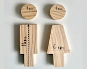 Japanese Kimono Restroom Sign: Engraved Wooden WC Door Plaque thumbnail 4