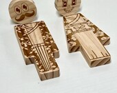 Japanese Kimono Restroom Sign: Engraved Wooden WC Door Plaque thumbnail 6