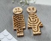 Japanese Kimono Restroom Sign: Engraved Wooden WC Door Plaque thumbnail 8