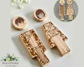 Japanese Kimono Restroom Sign: Engraved Wooden WC Door Plaque thumbnail 1