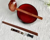 Personalized Japanese Udon / Ramen Bowl Set – Engraved Chopsticks, Spoon & Strap thumbnail 8