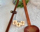 Custom ramen utensil set with a personalized ladle, chopsticks, wooden lantern holder, and leather name strap. Perfect for Asian dining lovers, this unique set enhances the ramen experience at home. Crafted from high-quality materials, it blends trad thumbnail 1