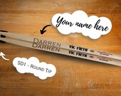 Engraved Vic Firth SD1 Drumsticks: Personalized Maple Drummer Gift thumbnail 2