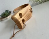 Funny Manga Face Wooden Kuksa Cup - Scandinavian Coffee Mug thumbnail 10