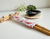 Personalized Chopsticks Set: Engraved Sticks, Koi Dish, Coaster, Origami Sleeve thumbnail 2