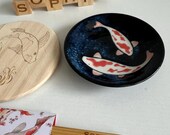 Personalized Chopsticks Set: Engraved Sticks, Koi Dish, Coaster, Origami Sleeve thumbnail 7