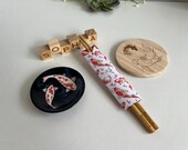 Personalized Chopsticks Set: Engraved Sticks, Koi Dish, Coaster, Origami Sleeve thumbnail 9
