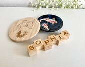 Personalized Chopsticks Set: Engraved Sticks, Koi Dish, Coaster, Origami Sleeve thumbnail 10