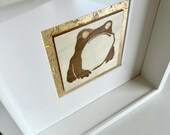 Framed Golden Frog Art Print: Japanese Zen Decor, Woodblock Style thumbnail 8