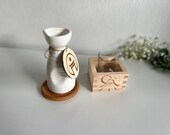Japanese Sake Set | Ceramic Tokkuri, Mount Fuji Masu Box & Koi Coaster thumbnail 3
