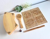Bamboo Sushi Making Kit | Personalized Chopsticks, Rolling Mat, Paddle, Rest thumbnail 7