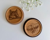 Funny Wolf Steak Wooden Coasters | Laser Engraved Beech Wood Drinkware | YapYapBeats Collaboration thumbnail 2