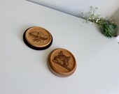 Funny Wolf Steak Wooden Coasters | Laser Engraved Beech Wood Drinkware | YapYapBeats Collaboration thumbnail 8