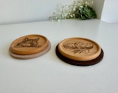 Funny Wolf Steak Wooden Coasters | Laser Engraved Beech Wood Drinkware | YapYapBeats Collaboration thumbnail 7