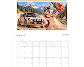 Funny Car Calendar 2027 – FLEImobil, Wolfie Wall Calendar with Classic Cars, Rally & Tuning Art thumbnail 11